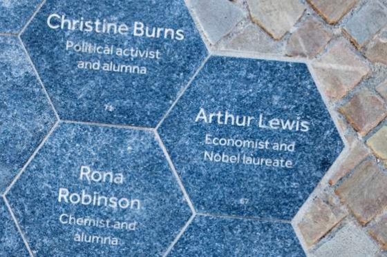 Bicentenary Way stones in situ.